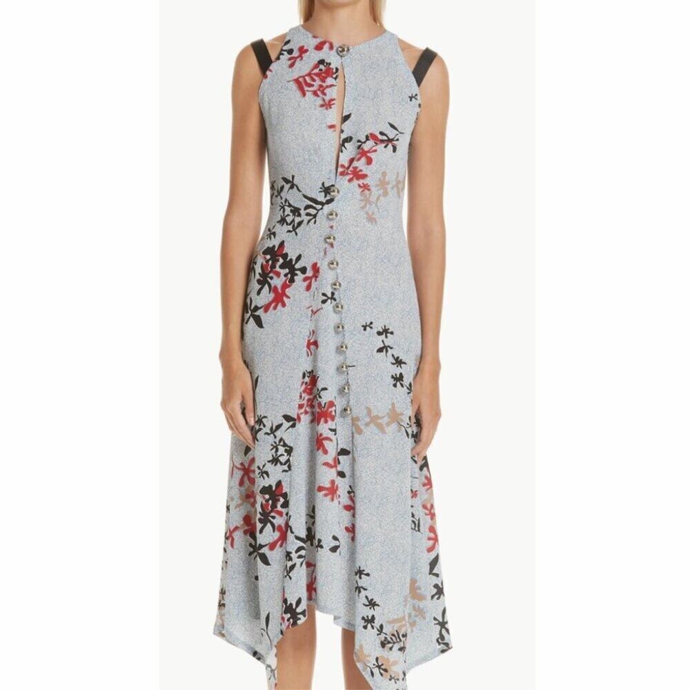 Yigal Azrouël Découpe Floral Print Crepe Dress